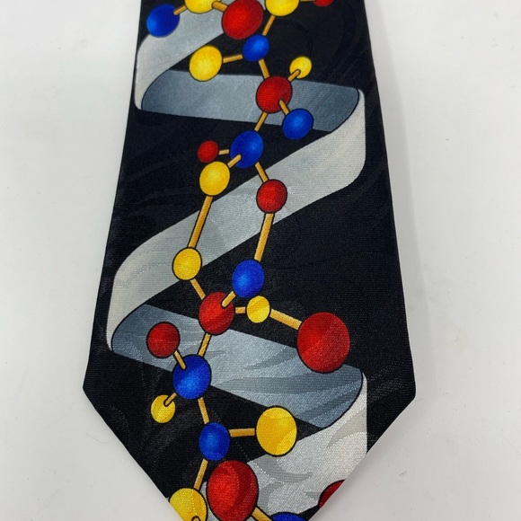 Steve Harris DNA Helix Handmade Tie Black and Grey. - Picture 2 of 6